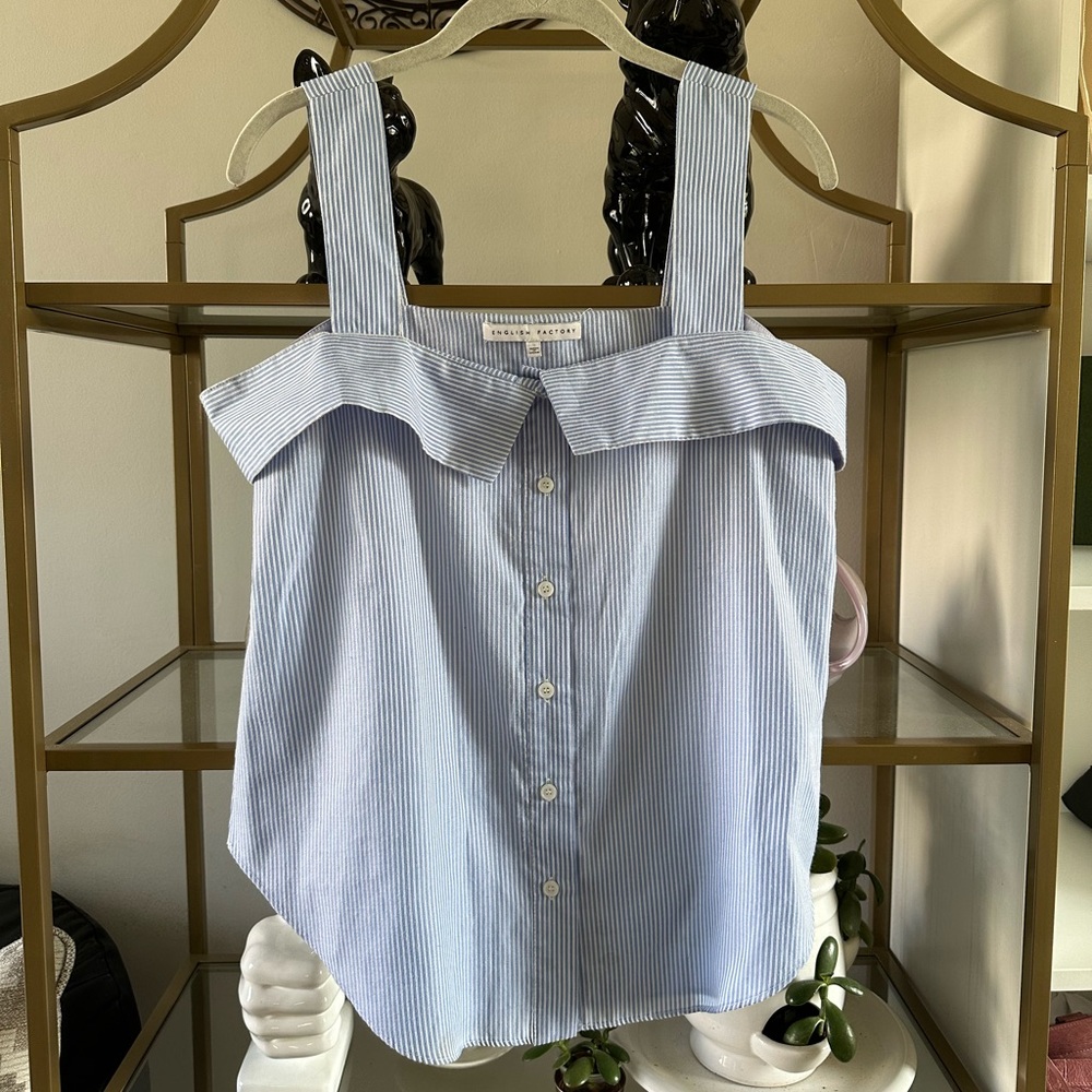 English factory blue striped top